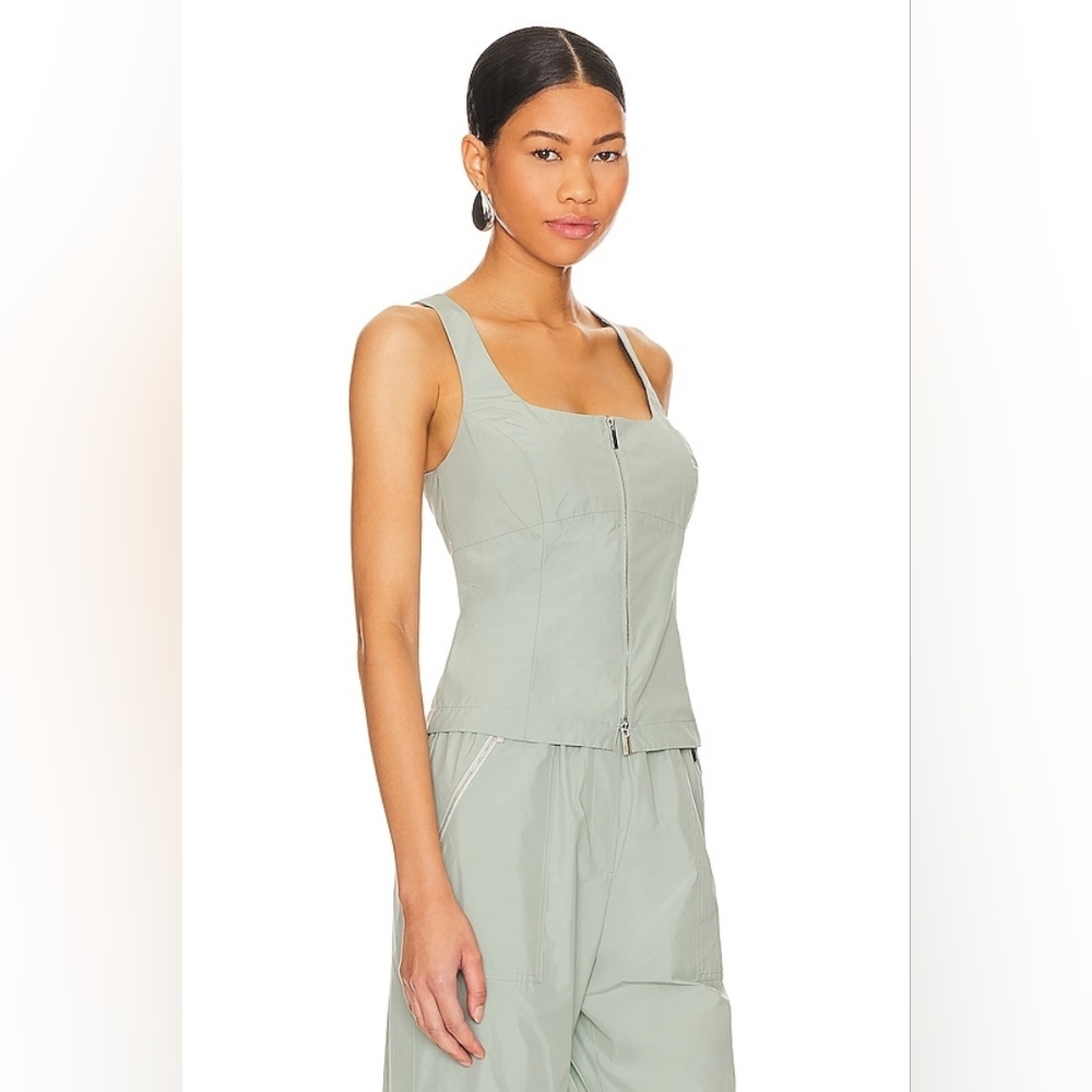 NEW Amanda Uprichard Gia Pants & Violet Top SET in Sage - Size XS - Picture 4 of 8